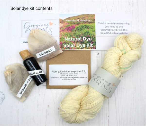 Yaff 2023 Heathland heather solar dye kit contents