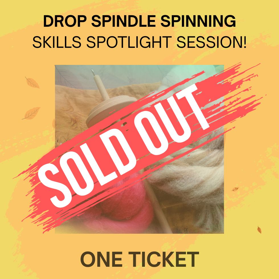 Drop spindle spinning workshop ticket sold out YAFF 26