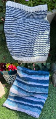 Kathryn Morgan knit in the round workshop - 2 striped cowls